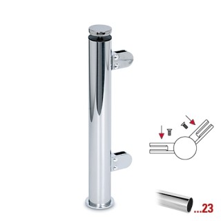 Chroom design 45° hoekstaander, model 110, Ø 25,4 mm (1")