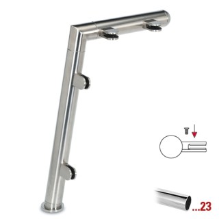 Chroom design linker staander, model 120, Ø 25,4 mm (1")