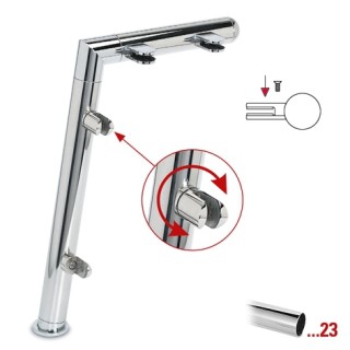 Chroom design rechter staander, model 121, Ø 25,4 mm (1")