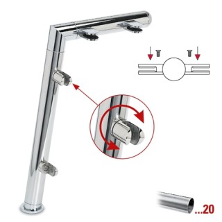 RVS design midden staander, model 121, Ø 38,1 mm (1,5")