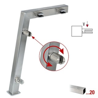 RVS design linker staander, model 123, 35 x 35 mm