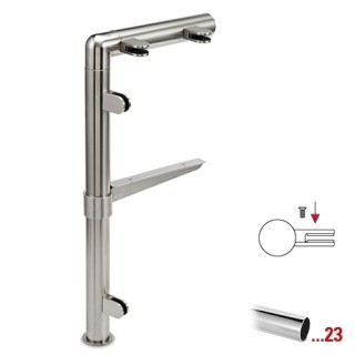 Chroom design linker staander, model 131, Ø 38,1 mm (1,5")