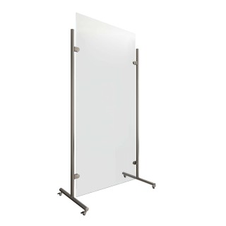 Mobiele hygiëne beschermingswand met rollen RVS design 841