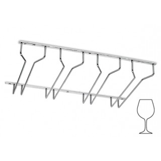 Chroom design glazenhouder 4 rails, L 300 mm