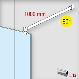 Chroom design douchewand stabilisatie set 6018, L 1000 mm, muur aansluiting 90°