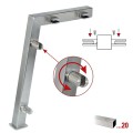 RVS design midden staander, model 123, 35 x 35 mm