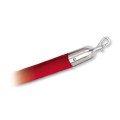 RVS design hennep koord velours rood Ø 40 mm met 2 koordhaken ​lengte ca. 1500 mm