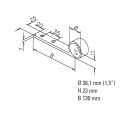 RVS design leuninghouder model 105 Ø 38,1 mm (1,5")