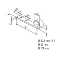 RVS design leuninghouder model 105 Ø 50,8 mm (2")
