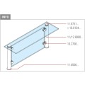 Chroom design rechter staander, model 110, Ø 25,4 mm (1")