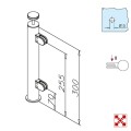 Chroom design rechter staander, model 110, Ø 25,4 mm (1")