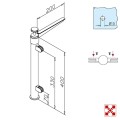 Chroom design midden staander, model 111, Ø 38,1 mm (1,5")