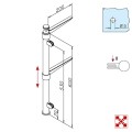 RVS design rechter staander, model 112, Ø 25,4 mm (1")
