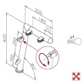 Antraciet design rechter staander, model 121, Ø 38,1 mm (1,5")
