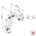 RVS design midden staander, model 122, 35 x 35 mm