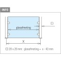 RVS design rechter staander, model 122, 20 x 20 mm