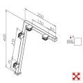 RVS design rechter staander, model 122, 20 x 20 mm