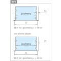 RVS design linker staander, model 123, 35 x 35 mm