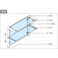 Antraciet design linker staander, model 131, Ø 38,1 mm (1,5")