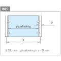 Antraciet design linker staander, model 131, Ø 38,1 mm (1,5")