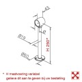 Chroom design voetsteun model 2100 Ø 38,1 mm (1,5")