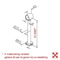 Chroom design voetsteun model 2110 Ø 38,1 mm (1,5")