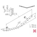 RVS design kapstok 750 mm Ø 38,1 mm, model 713