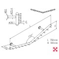 RVS design kapstok 750 mm Ø 38,1 mm, model 712