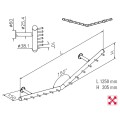 RVS design kapstok 1250 mm Ø 38,1 mm, model 713