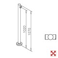 RVS design middenstaander Ø 50,8 mm (2“) ​voor Geleidingssysteem 831