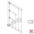 RVS design Eindstaander Ø 50,8 mm (2“) ​voor Geleidingssysteem 833