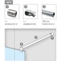 Chroom design douchewand stabilisatie set 6020, L 1250 mm, muur aansluiting 90°